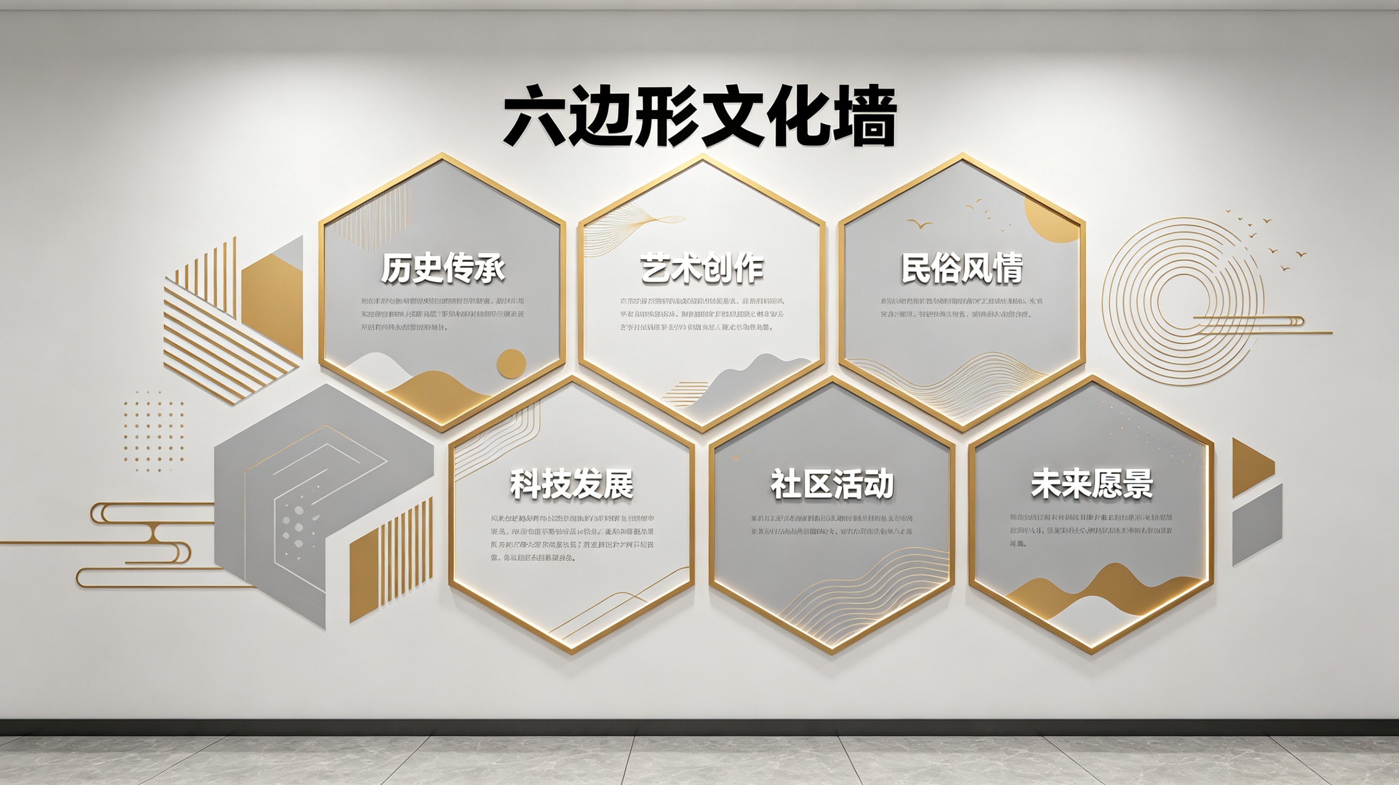 原阳县企业文化墙 | 六边形信息美学